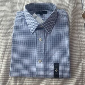 Banana Republic Blue and White Gingham Dress Shirt